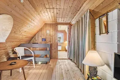 a tiny house with a wooden ceiling at 875-Thisted-Flyndervej-23 in Thisted