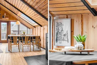a room with a table and a dining room at 896-Thisted-Fiskervej-81 in Thisted