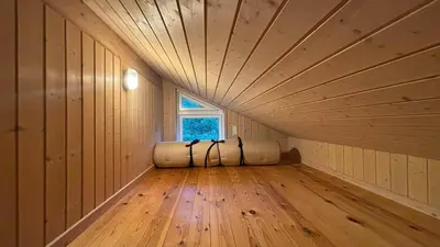 an empty room with two oxygen tanks in a room with a window at 170-Thisted-Sotungevej-2 in Thisted