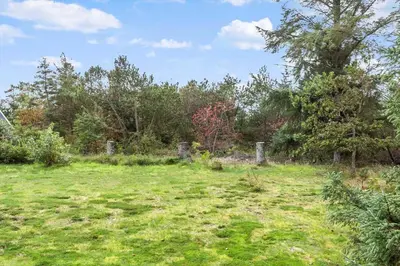 a field with a fence and trees in the background at 712-Vestervig-Kanalvej-12 in Vestervig