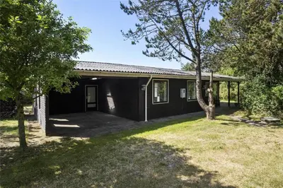 a black house with a tree in front of it at 982-Thisted-Clemmessti-16 in Torsted