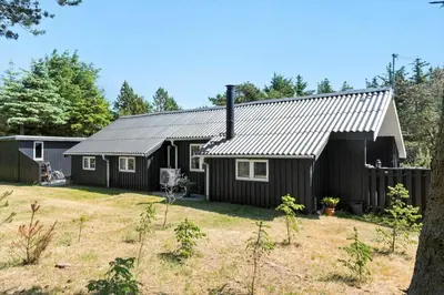 a black house with a metal roof at 196-Thisted-Bredkaervej-63 in Thisted