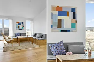 a living room with a couch and a table at 926-Thisted-Niels-Vognmands-Vej-15 in Torsted