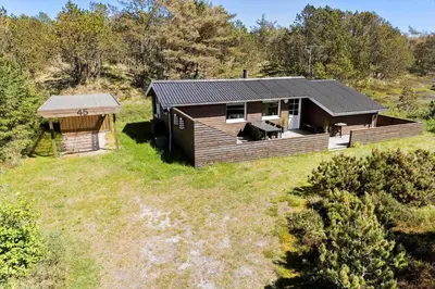 an overhead view of a small house in a field at 815-Thisted-Blamunkevej-45 in Thisted