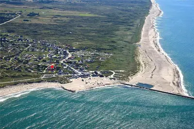 an aerial view of a beach and the ocean at 659-Thisted-Orredvej-7 in Thisted