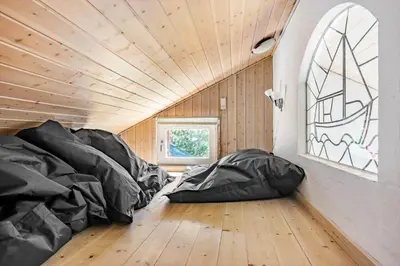 a room with three bean bags on the floor at 854-Thisted-Molgaardsvej-3 in Thisted