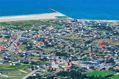 an aerial view of a small town next to the ocean at 376-Thisted-Fiskervej-55 in Thisted