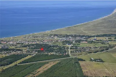 an aerial view of a town next to the ocean at 929-Thisted-Brandisvej-19 in Torsted