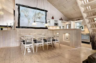 a dining room with a table and chairs at 929-Thisted-Brandisvej-19 in Torsted