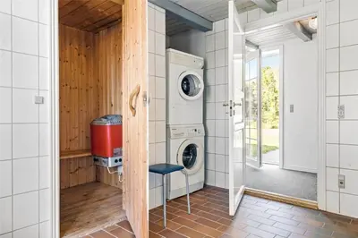 a laundry room with a washer and dryer at 517-Thisted-Sigvej-10 in Thisted