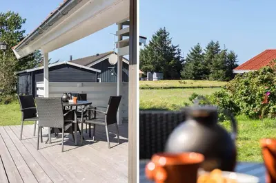 a patio with a table and chairs under a pergola at 144-Thisted-Nordsovej-204-D in Thisted