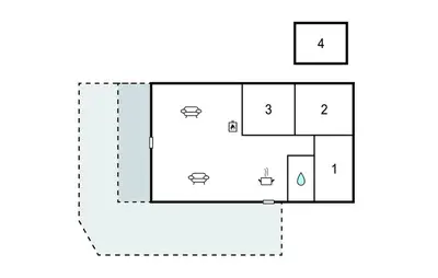 a block diagram of a compound at 4 Bedroom Beautiful Home In Thisted in Thisted