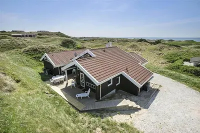 an overhead view of a house on a beach at LK1001-Lokken-Nellysvej-21 in Løkken