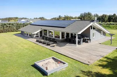 an aerial view of a house with a solar roof at LK781-Lokken-Margrethevej-6 in Løkken