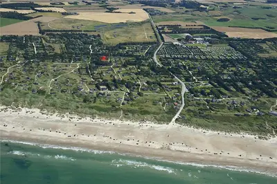 an aerial view of a beach and the ocean at LK1221-Lokken-Louisevej-5 in Løkken