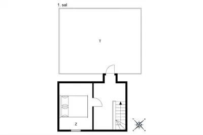 a floor plan of a house at BL1583-Blokhus-Strandvejen-14-Lejl-12 in Blokhus