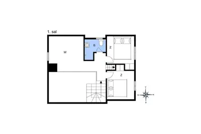 a drawing of a floor plan of a house at BL1478-Blokhus-Ferren-Syd-152 in Blokhus