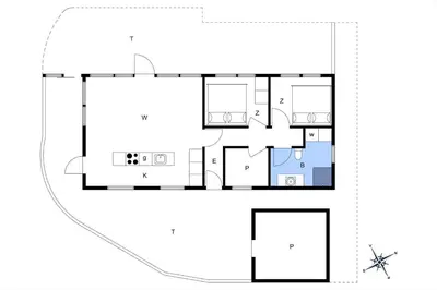 a floor plan of a house at LK1990-Lokken-Lottesvej-27 in Løkken