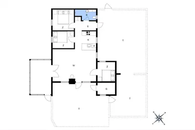 a floor plan of a house at BL1587-Blokhus-Karnoevej-1 in Blokhus