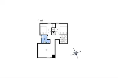 a floor plan of a house with a spider at BL1401-Blokhus-Ferren-Syd-78 in Blokhus