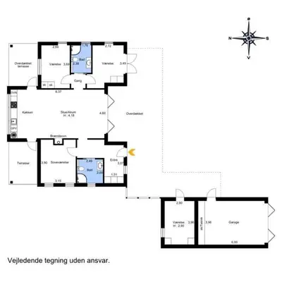 a floor plan of a house at BL1231-Pandrup-Lunen-54 in Pandrup