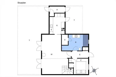 a floor plan of a house at BL1443-Blokhus-Ferren-Syd-46 in Blokhus