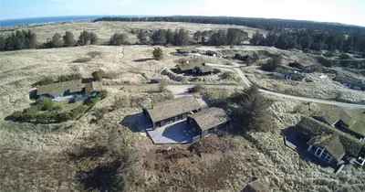 an aerial view of a house on a hill at BL1740-Blokhus-Axel-P-Jensenvej-19 in Blokhus