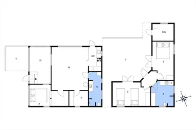 a floor plan of a house at BL1318-Blokhus-Vesterhavsbakken-28 in Blokhus