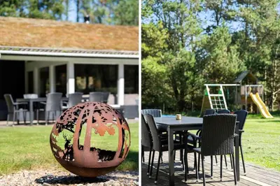 two pictures of a table and chairs and a ball at BL714-Saltum-Ornebjergvej-24 in Saltum