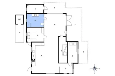 a floor plan of a house at BL964-Blokhus-Klitvejen-28 in Blokhus