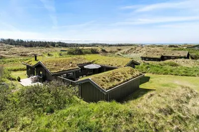 a house with a grass roof on top of a field at BL1755-Saltum-Karen-Mariesvej-57 in Saltum