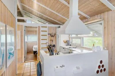 a kitchen with a white counter in a room at BL343-Saltum-Raabukvej-24 in Saltum