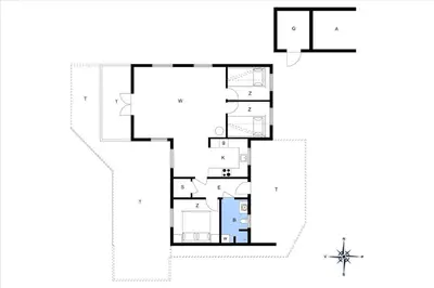 a floor plan of a house at BL969-Blokhus-Bregnehojvej-16 in Blokhus