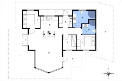 a house with a viewfloor plan at BL1328-Saltum-Kvanbaekvej-33 in Saltum