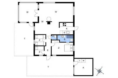 a floor plan of a house at BL141-Blokhus-Vigen-12 in Blokhus