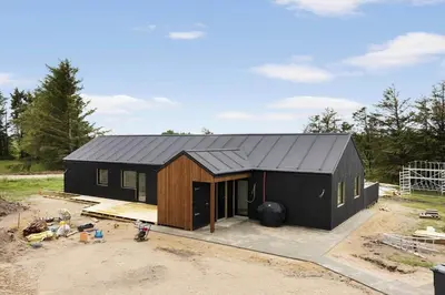 a house being constructed with a black roof at BL1108-Saltum-Vesterhavs-Sletten-45 in Saltum