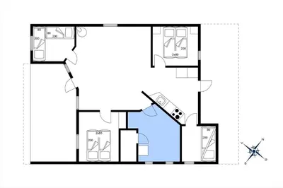 a floor plan of a small house at 168-Harboore-Emblavej-1 in Harboør