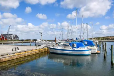 a group of boats are docked at a dock at G522-Lemvig-Vinkelhagevej-22 in Lemvig