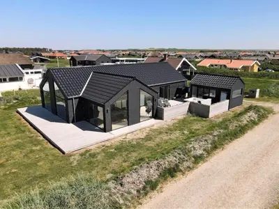 an overhead view of a house with a roof at 252-Harboore-Amazonevej-6 in Harboør