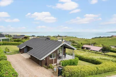 an aerial view of a house with a grey roof at G326-Lemvig-Skovstjernevej-26 in Lemvig