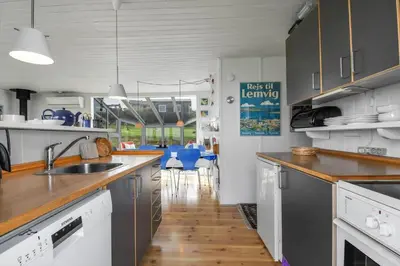 a kitchen with a sink and a counter top at G230-Lemvig-Gyvelvej-30 in Lemvig