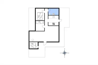 a drawing of a floor plan of a house at 134-Harboore-Karolinevej-8 in Harboør