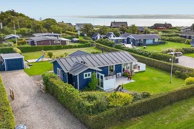 an aerial view of a house with a yard at G410-Lemvig-Porsevej-10 in Lemvig