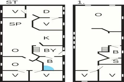 two diagrams of a floor plan at 12 person holiday home in Lemvig in Lemvig