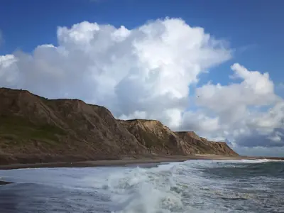 a view of a beach with a mountain at 10 person holiday home in Harboøre-By Traum in Harboør