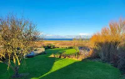 an aerial view of a garden with trees and grass at Lovely Home In Karby With Wifi in Karby