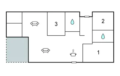 a block diagram of a house at 3 Bedroom Nice Home In Løgstrup in Løgstrup