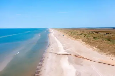an aerial view of a beach near the ocean at JB889-Brovst-Strandvejen-150-Lejl-130 in Brovst
