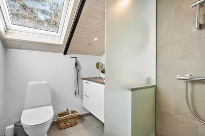 a bathroom with a toilet and a window at JB229-Fjerritslev-Hasselvej-13 in Fjerritslev