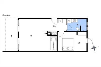 a floor plan of a small house at JB302-Fjerritslev-Slettestrandvej-134-lejl-6 in Fjerritslev